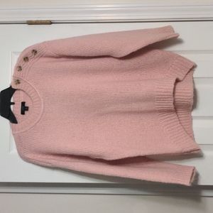 J. Crew Button-shoulder crewneck sweater